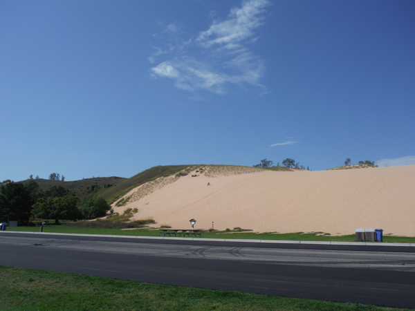 the sand dune as seen from the parking lot